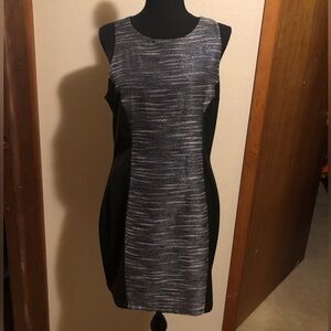 JustFab figure-hugging black and sparkly sleeveless dress L